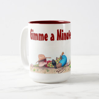 Gimme A Minute Coffee Mug 15oz Tweekleurige Koffiemok