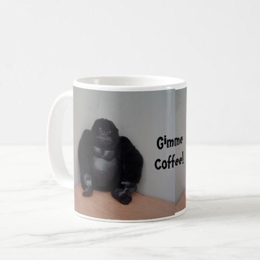 Gimme Coffee! - humoristische mok (Voorkant links)