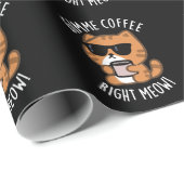 Gimme Coffee Right Meow Funny Cat Pun Dark BG Cadeaupapier (Rol Hoek)
