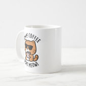 Gimme Coffee Right Meow Funny Cat Pun Koffiemok (Voorkant links)