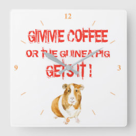 Gimme Coffee! Vierkante Klok