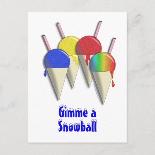 Gimme een Snowball Shaved Ice Snow Cone Briefkaart (Voorkant)