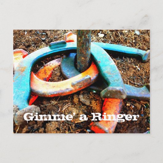 Gimme Hoefijzer het Werpen van de Bel Giften Briefkaart (Voorkant)