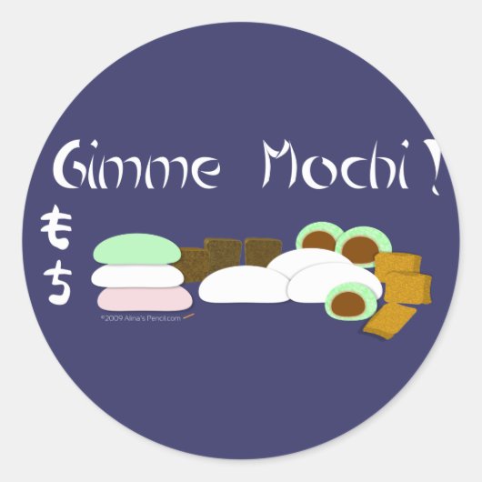 Gimme Mochi Sticky Rice Cake Ronde Sticker (Voorkant)