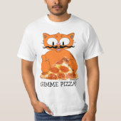 GIMME PIZZA! Señor Gato met Pepperoni Pizza Slice T-shirt (Voorkant)