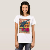 Gimme sardine kat poster retro t-shirt (Voorkant volledig)