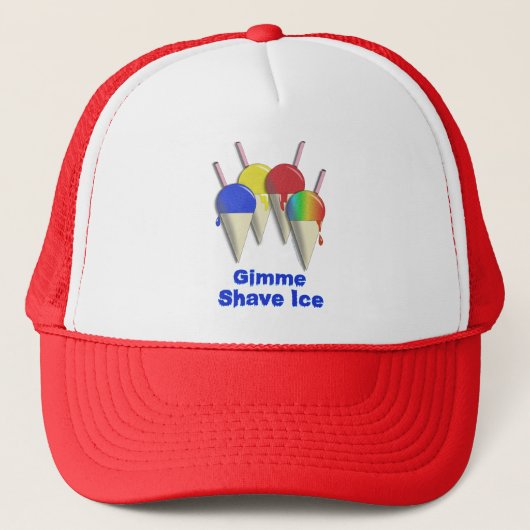 Gimme Shave Ice Hawaiian Shaved Ice Truckers pet (Voorkant)