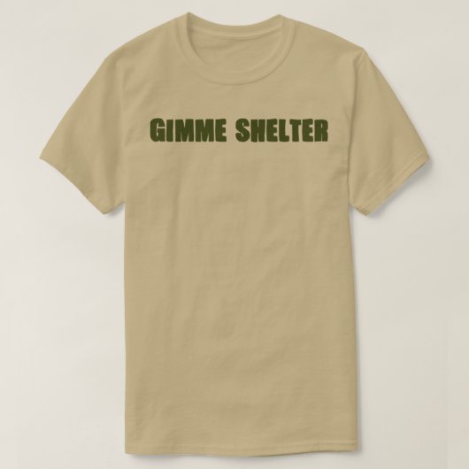 Gimme Shelter groen T-shirt (Design voorkant)