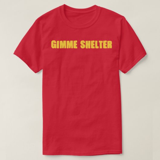 Gimme Shelter mosterd T-shirt (Design voorkant)