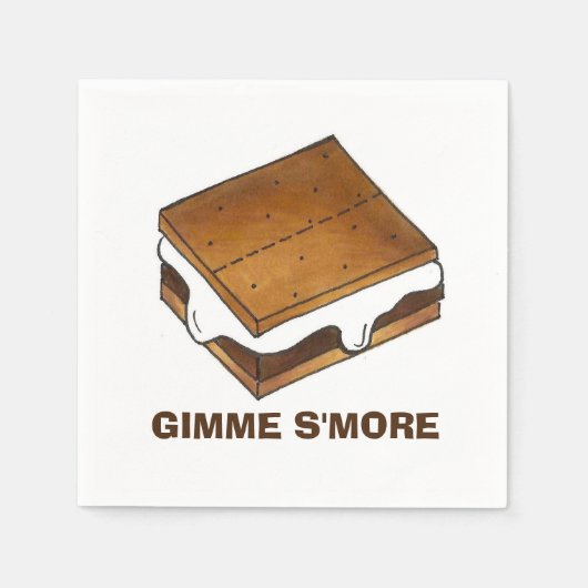 Gimme Smore Camp Picnic Campfire S'mores Foodie Servetten (Voorkant)