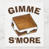 Gimme S'more Marshmallow Campfire S'mores Camp Wijn Etiket (Enkel label)