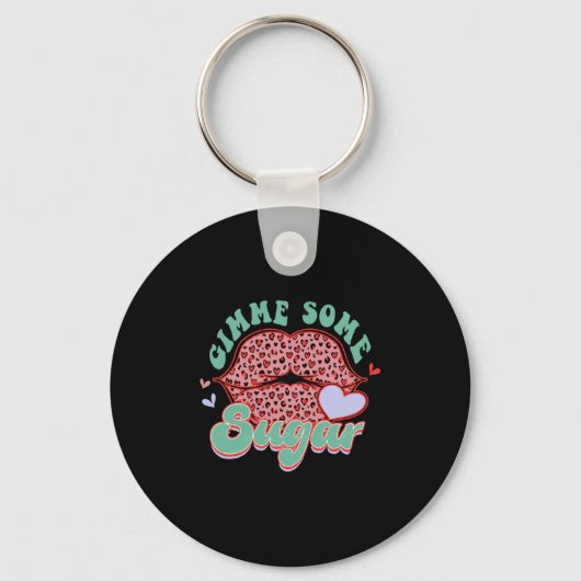 Gimme Some Sugar Leopard Lips Valentine Meme  Sleutelhanger (Voorkant)