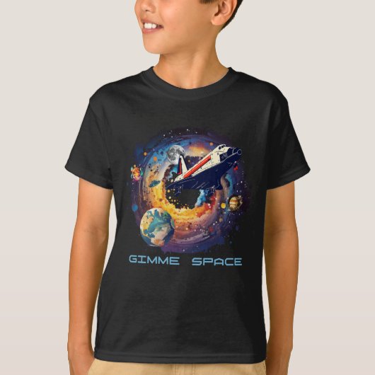 Gimme Space - Zwart T-shirt (Voorkant)