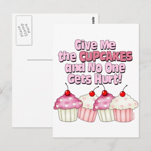 Gimme the Cupcakes Briefkaart (Voorkant / Achterkant)