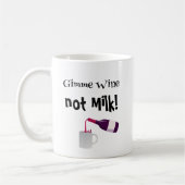 Gimme wijn, geen melk grappig koffiemok (Links)