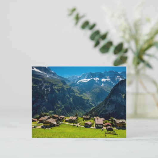 gimmelwald in de zwitserse alpen - zwitserland briefkaart (Staand voorkant)