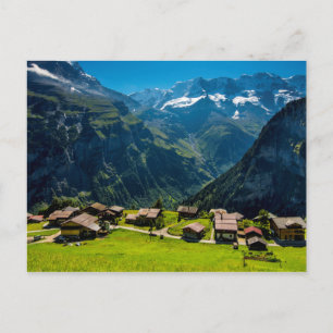 gimmelwald in de zwitserse alpen - zwitserland briefkaart