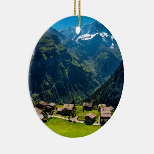 gimmelwald in de zwitserse alpen - zwitserland keramisch ornament (Rechts)