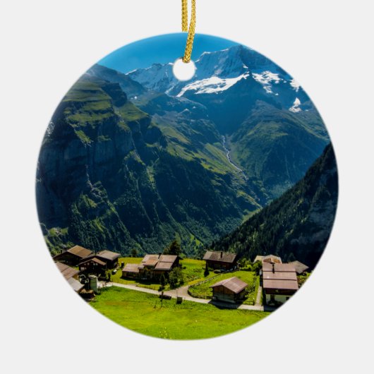 gimmelwald in de zwitserse alpen - zwitserland keramisch ornament (Voorkant)