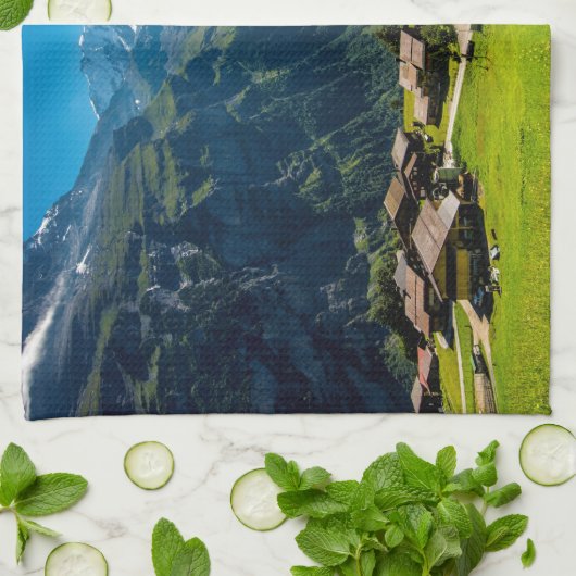 gimmelwald in de zwitserse alpen - zwitserland theedoek (Gevouwen)