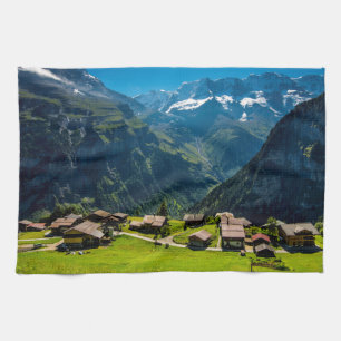 gimmelwald in de zwitserse alpen - zwitserland theedoek