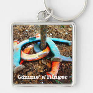 Gimme's een Ringer Hoefijzer Pitching Gifts Sleutelhanger