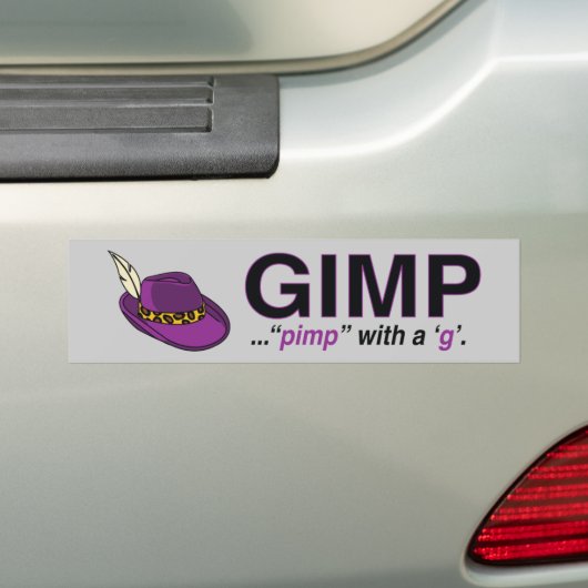 Gimp Pimp Bumpersticker (Op auto)