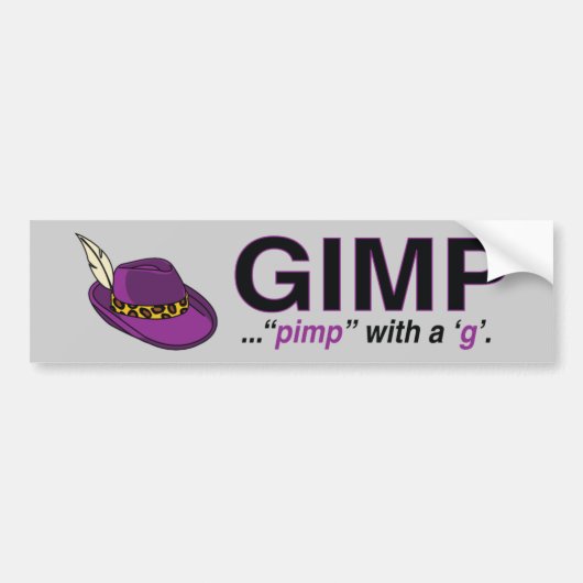 Gimp Pimp Bumpersticker (Voorkant)