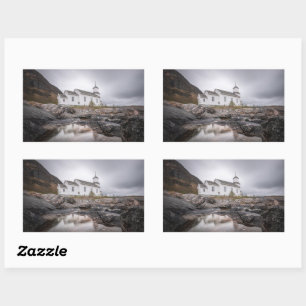 Gimsoy Church Lofoten Noorwegen Rechthoekige Sticker