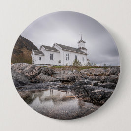 Gimsoy Church Lofoten Noorwegen Ronde Button 4,0 Cm