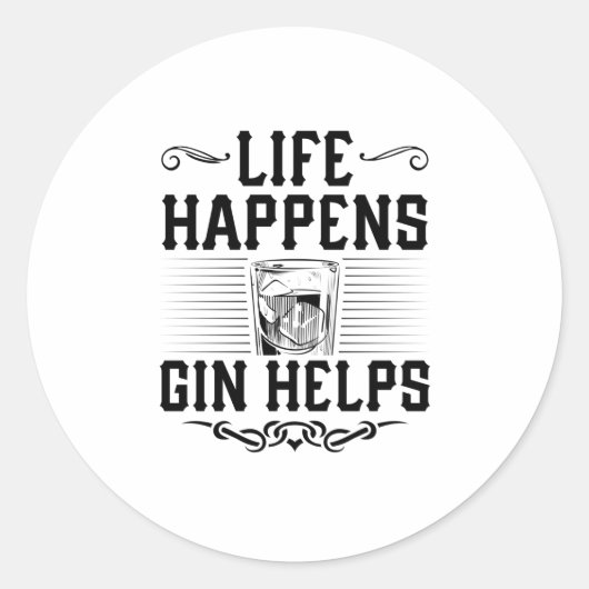 gin-alcohol | Feest drink tonic cocktail cadeau Ronde Sticker (Voorkant)