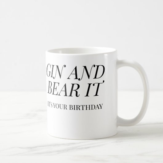 Gin and Bear It Funny Birthday | Gin Lover Gift Koffiemok (Rechts)