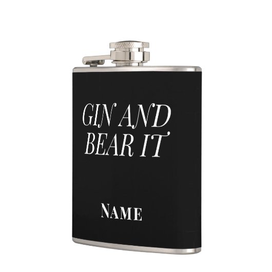 Gin and Bear It – Personalised Funny Gin Heupfles (Links)
