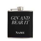 Gin and Bear It – Personalised Funny Gin Heupfles (Voorkant)