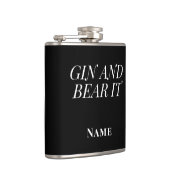 Gin and Bear It – Personalised Funny Gin Heupfles (Rechts)