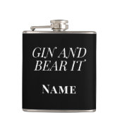 Gin and Bear It – Personalised Funny Gin Heupfles (Voorkant)