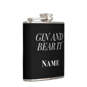 Gin and Bear It – Personalised Funny Gin Heupfles (Rechts)