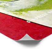 Gin Basil Smash: een Retro Cocktail Red Art Poster (Hoek)