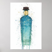 Gin Bottle Wall Art Print 'Atlantis' (Voorkant)