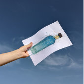 Gin Bottle Wall Art Print 'Atlantis'