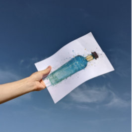 Gin Bottle Wall Art Print 'Atlantis'