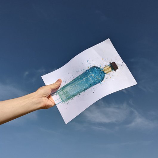 Gin Bottle Wall Art Print 'Atlantis'