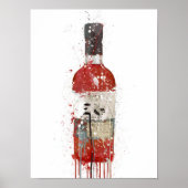 Gin Bottle Wall Art Print "Berry" (Voorkant)