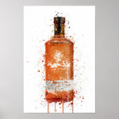 Gin Bottle Wall Art Print 'Blood Orange' (Voorkant)