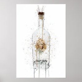 Gin Bottle Wall Art Print 'Bombshell'
