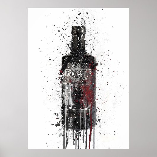 Gin Bottle Wall Art Print 'Dark Sky' 0268 (Voorkant)