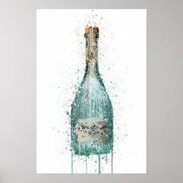 Gin Bottle Wall Art Print 'Harbour'