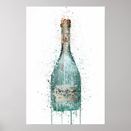 Gin Bottle Wall Art Print 'Harbour' (Voorkant)