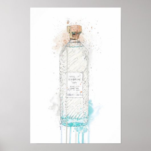 Gin Bottle Wall Art Print 'Hebridean Hue'  (Voorkant)