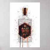 Gin Bottle Wall Art Print 'Honeycomb' (Voorkant)